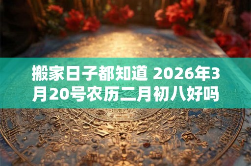 搬家日子都知道 2026年3月20号农历二月初八好吗