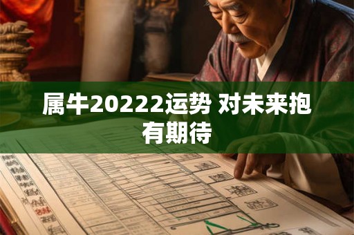 属牛20222运势 对未来抱有期待