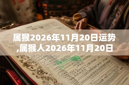 属猴2026年11月20日运势,属猴人2026年11月20日财运,生肖猴2026年11月20日运势