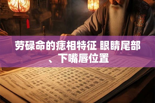 劳碌命的痣相特征 眼睛尾部、下嘴唇位置