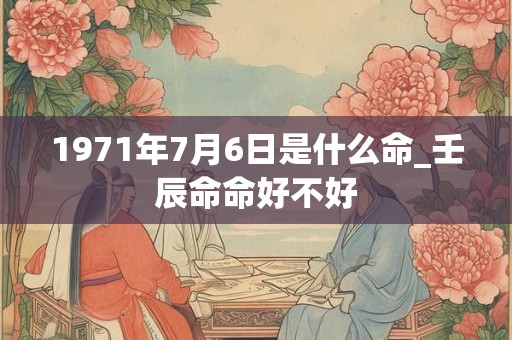 1971年7月6日是什么命_壬辰命命好不好