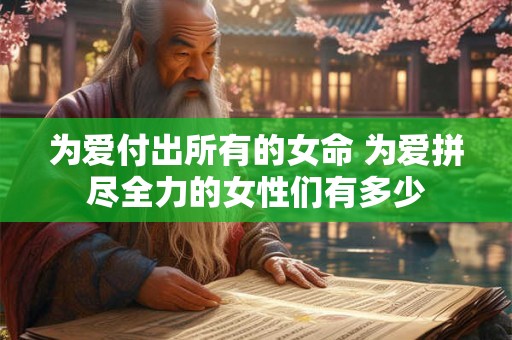 为爱付出所有的女命 为爱拼尽全力的女性们有多少