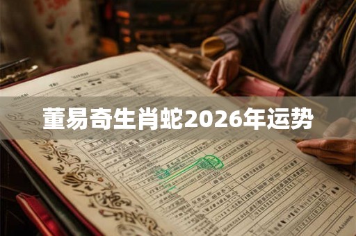 董易奇生肖蛇2026年运势
