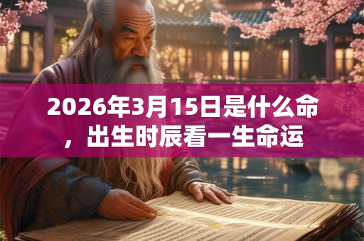 2026年3月15日是什么命，出生时辰看一生命运