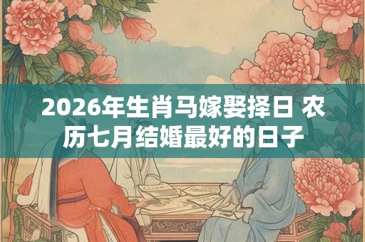 2026年生肖马嫁娶择日 农历七月结婚最好的日子