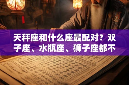 天秤座和什么座最配对？双子座、水瓶座、狮子座都不错！