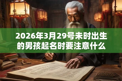 2026年3月29号未时出生的男孩起名时要注意什么