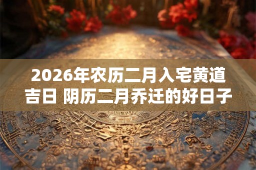 2026年农历二月入宅黄道吉日 阴历二月乔迁的好日子