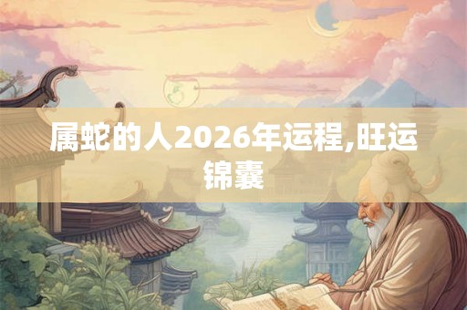 属蛇的人2026年运程,旺运锦囊