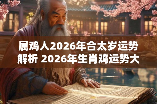 属鸡人2026年合太岁运势解析 2026年生肖鸡运势大全 属鸡人2026年合太岁运势解析 2026年生肖鸡运势大全