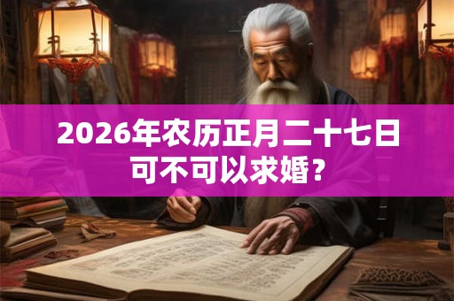 2026年农历正月二十七日可不可以求婚？