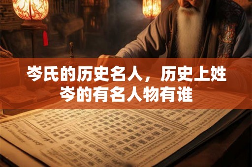 岑氏的历史名人，历史上姓岑的有名人物有谁