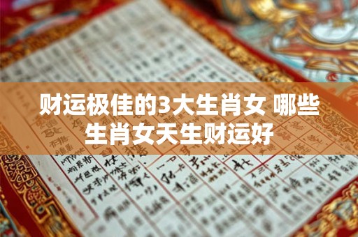 财运极佳的3大生肖女 哪些生肖女天生财运好