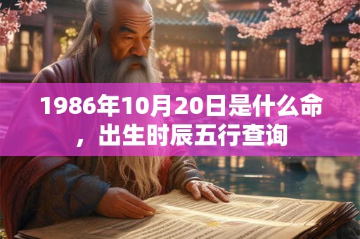 1986年10月20日是什么命，出生时辰五行查询