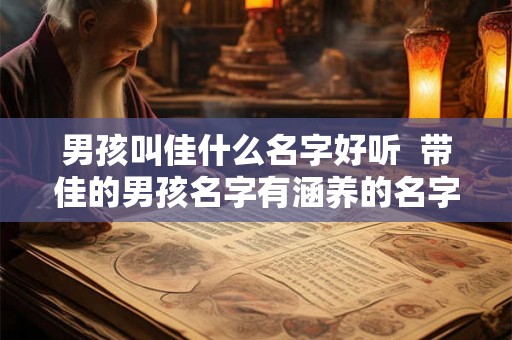 男孩叫佳什么名字好听  带佳的男孩名字有涵养的名字