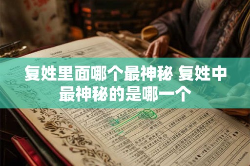 复姓里面哪个最神秘 复姓中最神秘的是哪一个