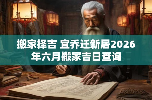 搬家择吉 宜乔迁新居2026年六月搬家吉日查询 搬家择吉 宜乔迁新居2026年六月搬家吉日查询