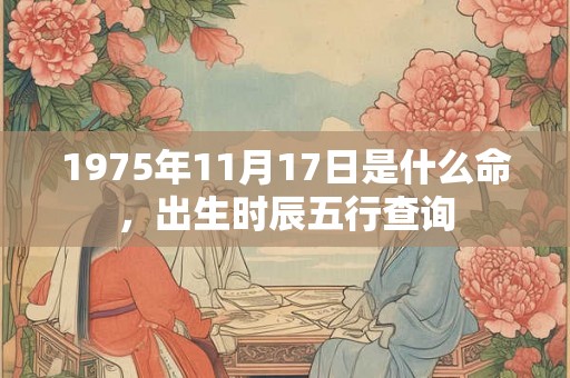 1975年11月17日是什么命，出生时辰五行查询