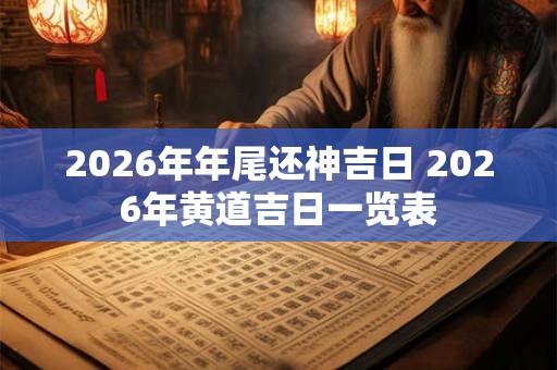 2026年年尾还神吉日 2026年黄道吉日一览表 2026年年尾还神吉日 2026年黄道吉日一览表