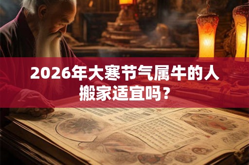 2026年大寒节气属牛的人搬家适宜吗？