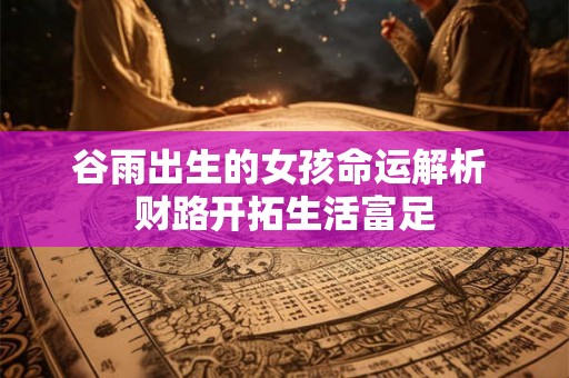 谷雨出生的女孩命运解析 财路开拓生活富足