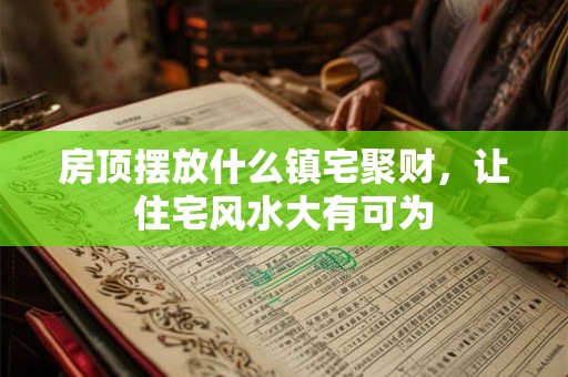 房顶摆放什么镇宅聚财，让住宅风水大有可为