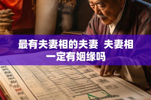 最有夫妻相的夫妻  夫妻相一定有姻缘吗