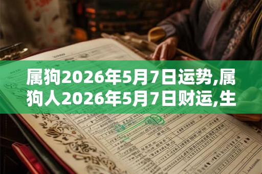 属狗2026年5月7日运势,属狗人2026年5月7日财运,生肖狗2026年5月7日运势