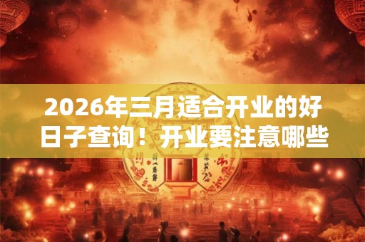 2026年三月适合开业的好日子查询！开业要注意哪些事情