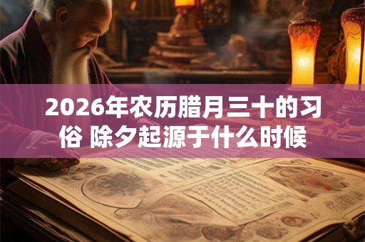 2026年农历腊月三十的习俗 除夕起源于什么时候