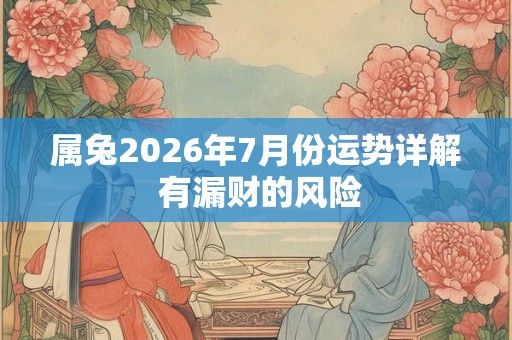 属兔2026年7月份运势详解 有漏财的风险 属兔2026年7月份运势详解 有漏财的风险