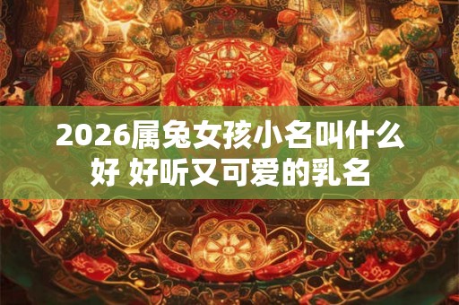2026属兔女孩小名叫什么好 好听又可爱的乳名