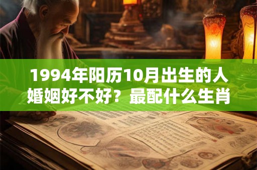 1994年阳历10月出生的人婚姻好不好？最配什么生肖？
