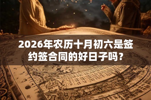 2026年农历十月初六是签约签合同的好日子吗？