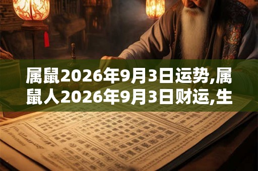 属鼠2026年9月3日运势,属鼠人2026年9月3日财运,生肖鼠2026年9月3日运势