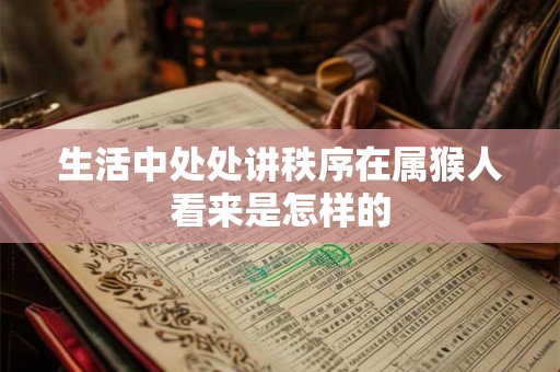生活中处处讲秩序在属猴人看来是怎样的