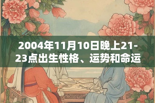2004年11月10日晚上21-23点出生性格、运势和命运