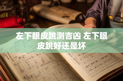 左下眼皮跳测吉凶 左下眼皮跳好还是坏