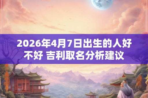 2026年4月7日出生的人好不好 吉利取名分析建议 2026年4月7日出生的人好不好 吉利取名分析建议