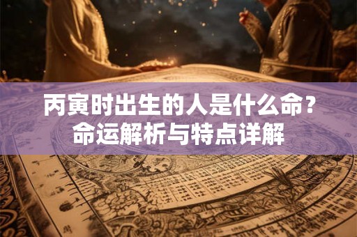 丙寅时出生的人是什么命？命运解析与特点详解
