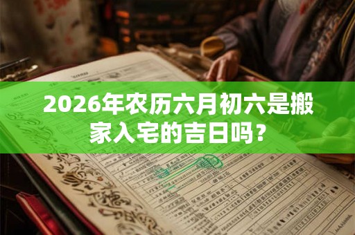 2026年农历六月初六是搬家入宅的吉日吗？