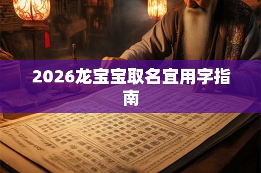 2026龙宝宝取名宜用字指南