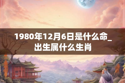 1980年12月6日是什么命_出生属什么生肖
