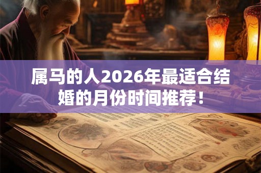 属马的人2026年最适合结婚的月份时间推荐！