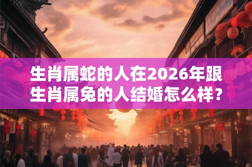 生肖属蛇的人在2026年跟生肖属兔的人结婚怎么样？