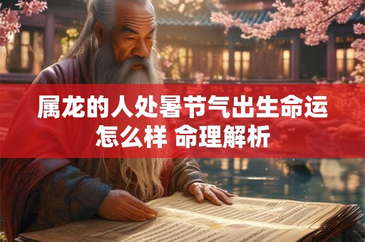 属龙的人处暑节气出生命运怎么样 命理解析 属龙的人处暑节气出生命运怎么样 命理解析