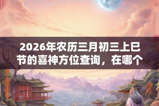 2026年农历三月初三上巳节的喜神方位查询，在哪个方向？