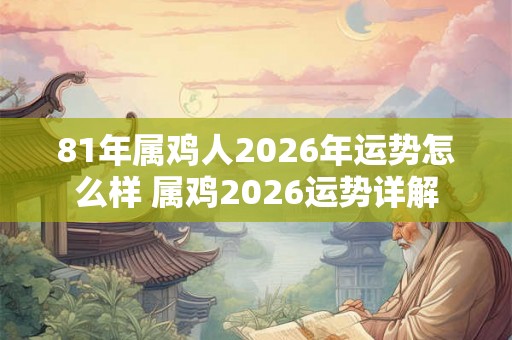 81年属鸡人2026年运势怎么样 属鸡2026运势详解