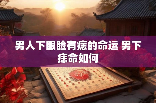 男人下眼睑有痣的命运 男下痣命如何 男人下眼睑有痣的命运 男下痣命如何