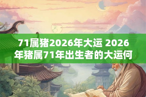 71属猪2026年大运 2026年猪属71年出生者的大运何如 71属猪2026年大运 2026年猪属71年出生者的大运何如